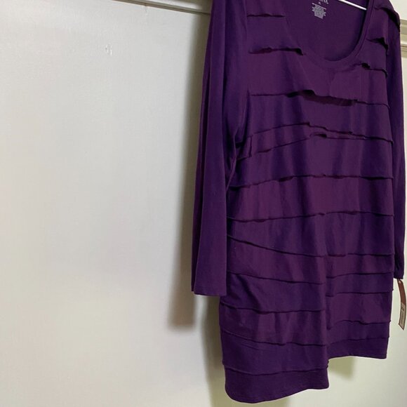 NWT - Merona, purple long sleeve, layered tunic, size XL - Picture 3 of 9
